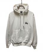 stussyステューシー）の古着「Basic Stüssy Hoodie」｜ホワイト