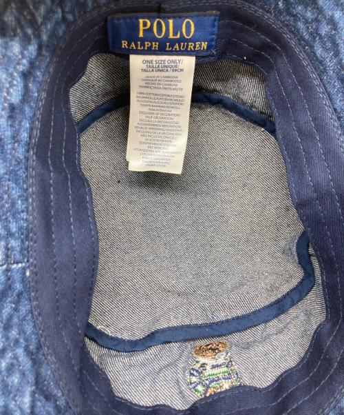 POLO RALPH LAUREN（ポロ・ラルフローレン）POLO RALPH LAUREN (ポロ・ラルフローレン) ポロベアーバケットハット インディゴ サイズ:Freeの古着・服飾アイテム