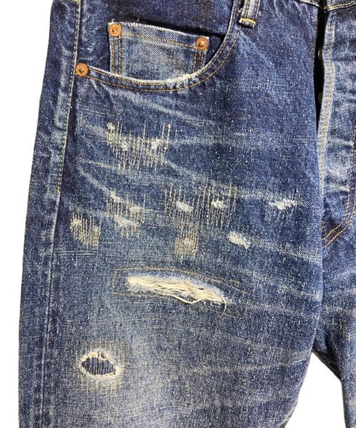 eYe COMME des GARCONS JUNYAWATANABE MAN（アイ コム デ ギャルソン ジュンヤ ワタナベ マン）eYe COMME des GARCONS JUNYAWATANABE MAN New Manual (ニュー・マニュアル) 綿セルヴィッチデニム製品加工デニムパンツ/Distressed denim pants インディゴ サイズ:Mの古着・服飾アイテム