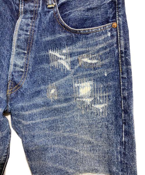 eYe COMME des GARCONS JUNYAWATANABE MAN（アイ コム デ ギャルソン ジュンヤ ワタナベ マン）eYe COMME des GARCONS JUNYAWATANABE MAN New Manual (ニュー・マニュアル) 綿セルヴィッチデニム製品加工デニムパンツ/Distressed denim pants インディゴ サイズ:Mの古着・服飾アイテム