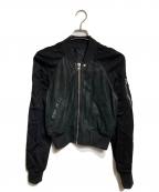 RICK OWENSリックオウエンス）の古着「Cropped Flight Bomber Jacket/クロップド フライトボンバージャケット」｜ブラック