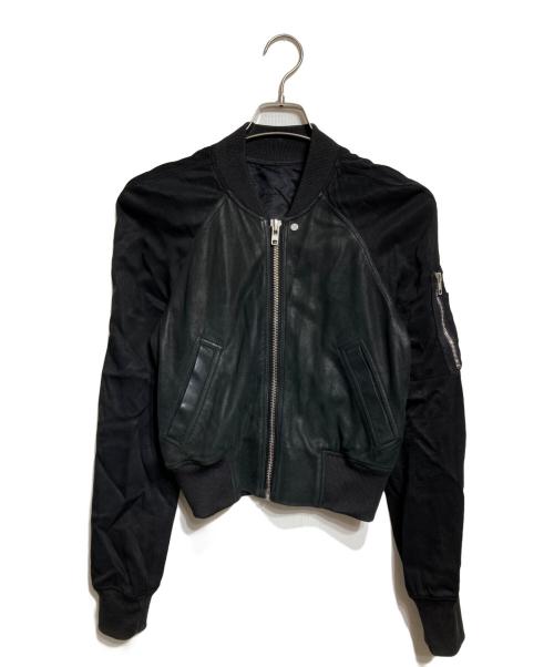 RICK OWENS（リックオウエンス）RICK OWENS (リックオウエンス) Cropped Flight Bomber Jacket/クロップド フライトボンバージャケット ブラック サイズ:Sの古着・服飾アイテム