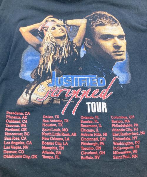 FRUIT OF THE LOOM（フルーツオブザルーム）FRUIT OF THE LOOM (フルーツオブザルーム) justified and stripped tour Tシャツ ブラック サイズ:Mの古着・服飾アイテム