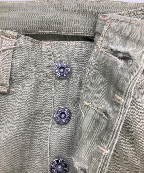 USMC（ユーエスエムシー）USMC (ユーエスエムシー) 40s P-41 HBT TROUSER カーキ サイズ:不明(実寸参照）の古着・服飾アイテム