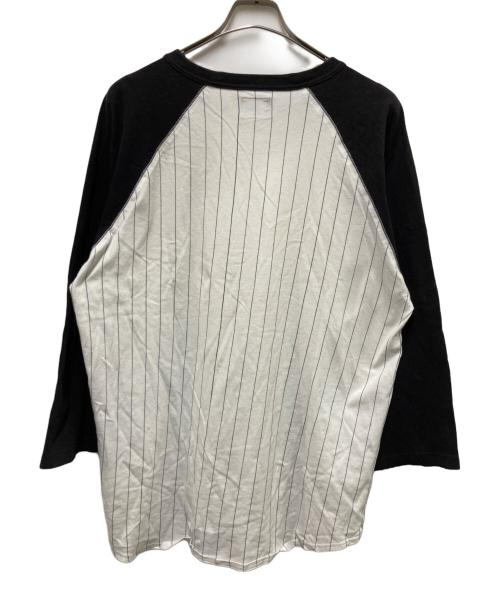 stussy（ステューシー）stussy (ステューシー) 00sヘンリーネックベースボールカットソー ホワイト×ブラック サイズ:SIZE XLの古着・服飾アイテム