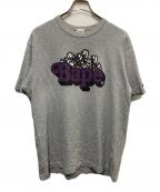 BAPE BY A BATHING APEベイプバイアベイシングエイプ）の古着「PURPLE LOGO GRAHICS TEE」｜グレー