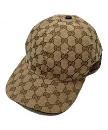 GUCCI（グッチ）の古着「オリジナルGGキャンバスベースボールキャップ/Original GG canvas baseball cap」｜ベージュ×ブラウン