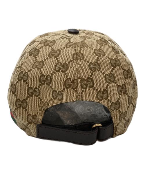 GUCCI（グッチ）GUCCI (グッチ) オリジナルGGキャンバスベースボールキャップ/Original GG canvas baseball cap ベージュ×ブラウン サイズ:M(58cm)の古着・服飾アイテム