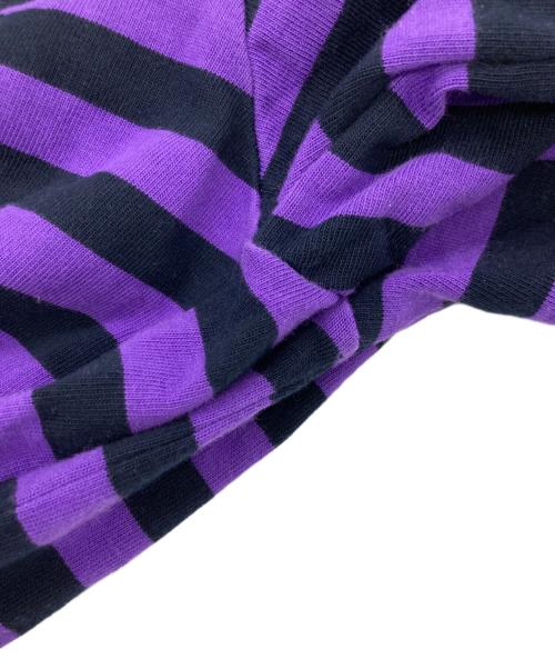 A'gem（エージェム）A'gem (エージェム) ハーフジップボーダーカットソー パープル×ブラック サイズ:Freeの古着・服飾アイテム
