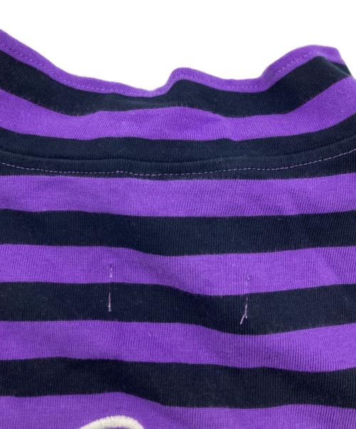 A'gem（エージェム）A'gem (エージェム) ハーフジップボーダーカットソー パープル×ブラック サイズ:Freeの古着・服飾アイテム