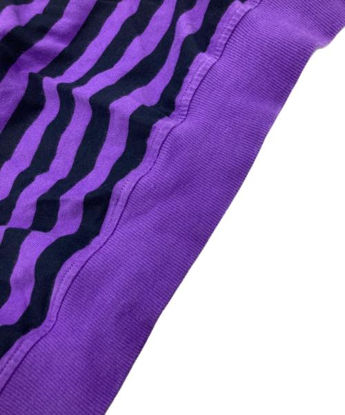 A'gem（エージェム）A'gem (エージェム) ハーフジップボーダーカットソー パープル×ブラック サイズ:Freeの古着・服飾アイテム