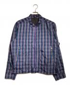HUGO BOSSヒューゴ ボス）の古着「マドラスチェックジャケット/Madras Check Jacket」｜パープル