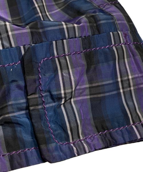 HUGO BOSS（ヒューゴ ボス）HUGO BOSS (ヒューゴ ボス) マドラスチェックジャケット/Madras Check Jacket パープル サイズ:50の古着・服飾アイテム