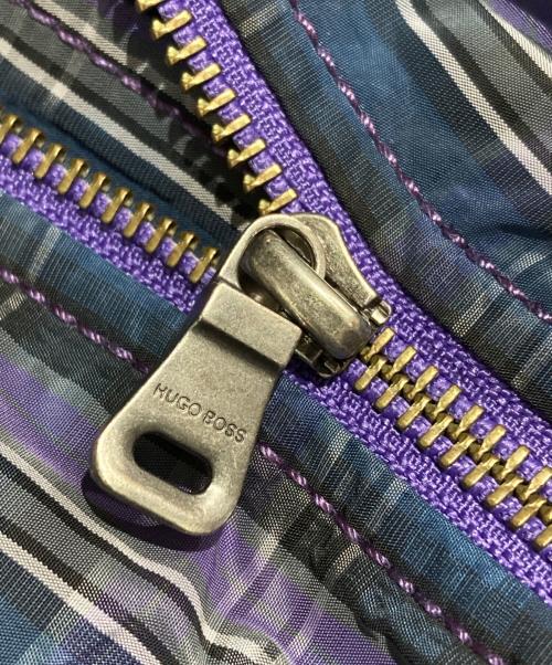 HUGO BOSS（ヒューゴ ボス）HUGO BOSS (ヒューゴ ボス) マドラスチェックジャケット/Madras Check Jacket パープル サイズ:50の古着・服飾アイテム