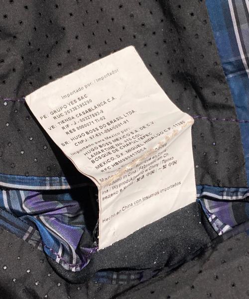 HUGO BOSS（ヒューゴ ボス）HUGO BOSS (ヒューゴ ボス) マドラスチェックジャケット/Madras Check Jacket パープル サイズ:50の古着・服飾アイテム