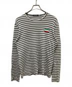 DOLCE & GABBANAドルチェ＆ガッバーナ）の古着「ボーダーカットソー」｜グレー×ホワイト