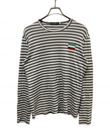 DOLCE & GABBANA（ドルチェ＆ガッバーナ）の古着「ボーダーカットソー」｜グレー×ホワイト