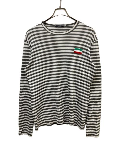 DOLCE & GABBANA（ドルチェ＆ガッバーナ）DOLCE & GABBANA (ドルチェ＆ガッバーナ) ボーダーカットソー グレー×ホワイト サイズ:50の古着・服飾アイテム