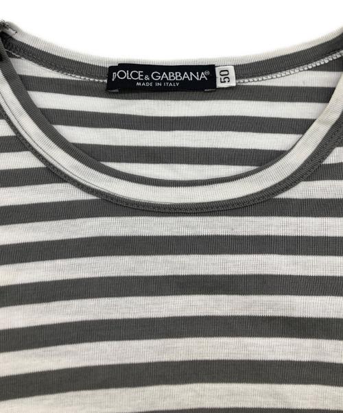 DOLCE & GABBANA（ドルチェ＆ガッバーナ）DOLCE & GABBANA (ドルチェ＆ガッバーナ) ボーダーカットソー グレー×ホワイト サイズ:50の古着・服飾アイテム