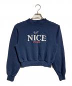 BALENCIAGAバレンシアガ）の古着「ダメージ加工クロップドスウェット/Distressed cropped sweatshirt」｜ネイビー