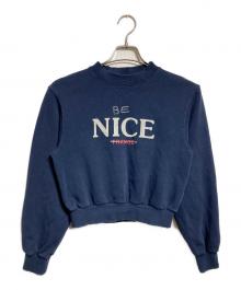 BALENCIAGA（バレンシアガ）の古着「ダメージ加工クロップドスウェット/Distressed cropped sweatshirt」｜ネイビー