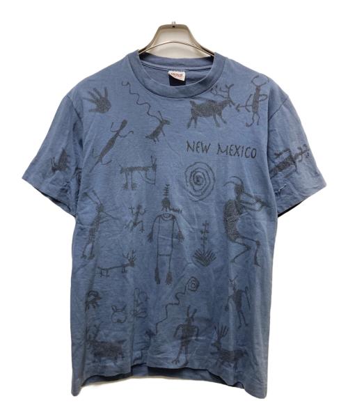 anvil（アンヴィル）anvil (アンヴィル) 90s ペトログリフプリントTシャツ ネイビー サイズ:Mの古着・服飾アイテム