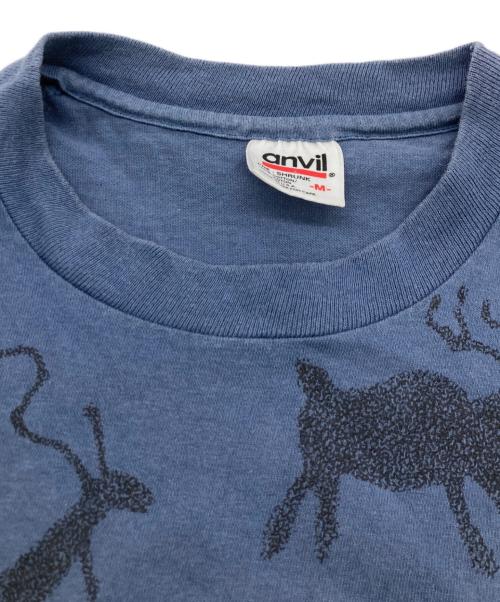 anvil（アンヴィル）anvil (アンヴィル) 90s ペトログリフプリントTシャツ ネイビー サイズ:Mの古着・服飾アイテム