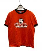 DIESELディーゼル）の古着「龍漢字リンガーTシャツ」｜オレンジ