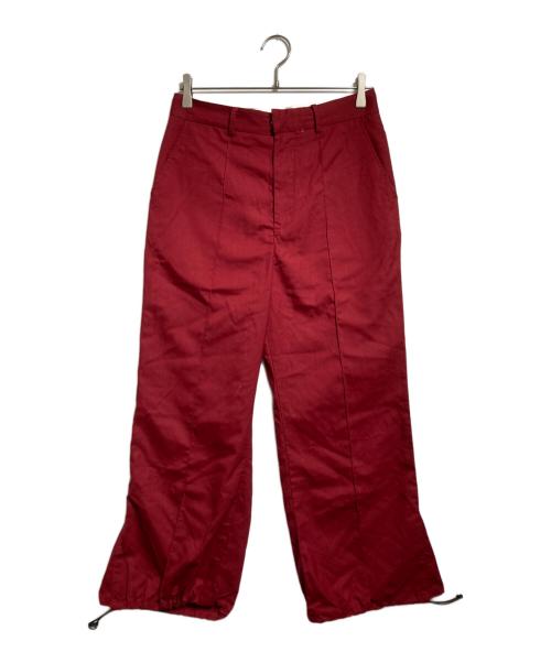 NICENESS（ナイスネス）NICENESS (ナイスネス) センタープリーツドローコードパンツ レッド サイズ:Ｓの古着・服飾アイテム