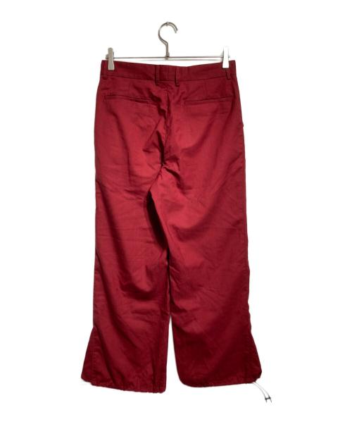 NICENESS（ナイスネス）NICENESS (ナイスネス) センタープリーツドローコードパンツ レッド サイズ:Ｓの古着・服飾アイテム