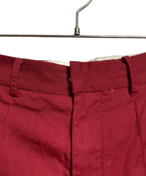 NICENESS（ナイスネス）NICENESS (ナイスネス) センタープリーツドローコードパンツ レッド サイズ:Ｓの古着・服飾アイテム