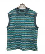 ANDERSSON BELLアンダーソンベル）の古着「MONACO2 SLEEVELESS KNIT VEST」｜グリーン×ブルー