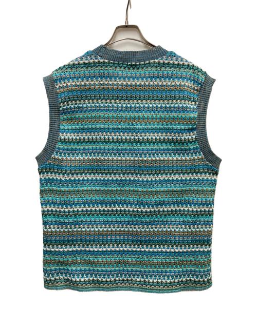 ANDERSSON BELL（アンダーソンベル）ANDERSSON BELL (アンダーソンベル) MONACO2 SLEEVELESS KNIT VEST グリーン×ブルー サイズ:Lの古着・服飾アイテム