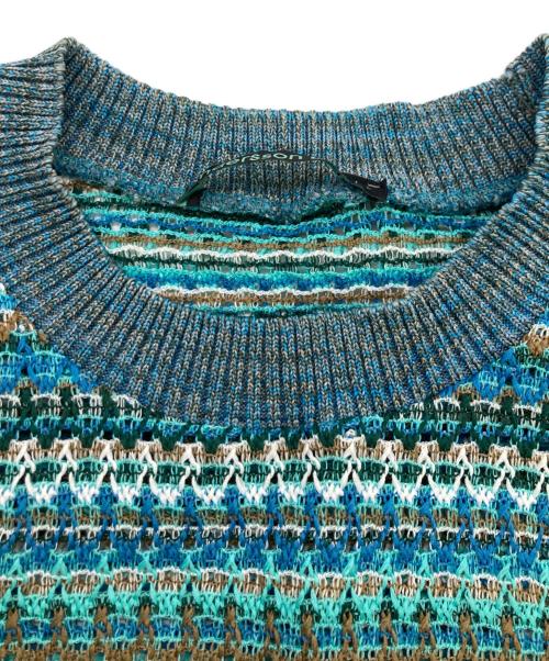 ANDERSSON BELL（アンダーソンベル）ANDERSSON BELL (アンダーソンベル) MONACO2 SLEEVELESS KNIT VEST グリーン×ブルー サイズ:Lの古着・服飾アイテム