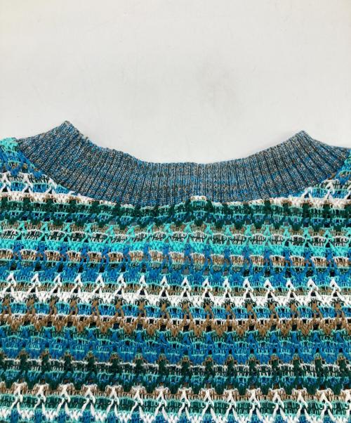 ANDERSSON BELL（アンダーソンベル）ANDERSSON BELL (アンダーソンベル) MONACO2 SLEEVELESS KNIT VEST グリーン×ブルー サイズ:Lの古着・服飾アイテム