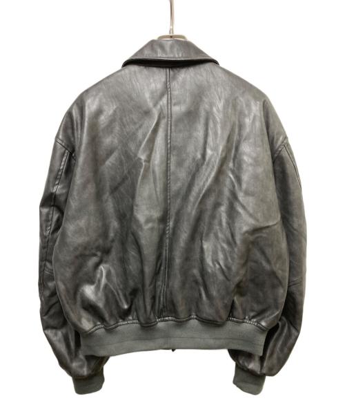 NKNIT（ンニット）NKNIT (ンニット) synthetic leather padded short jacket ブラックの古着・服飾アイテム