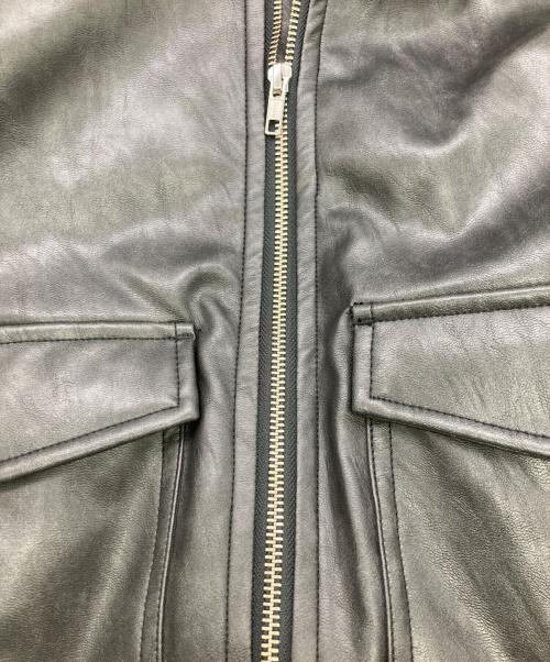 NKNIT（ンニット）NKNIT (ンニット) synthetic leather padded short jacket ブラックの古着・服飾アイテム