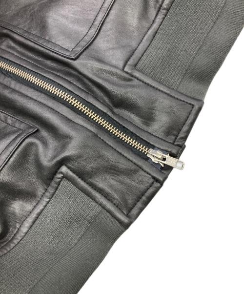NKNIT（ンニット）NKNIT (ンニット) synthetic leather padded short jacket ブラックの古着・服飾アイテム