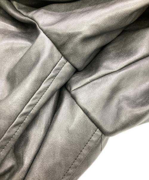 NKNIT（ンニット）NKNIT (ンニット) synthetic leather padded short jacket ブラックの古着・服飾アイテム