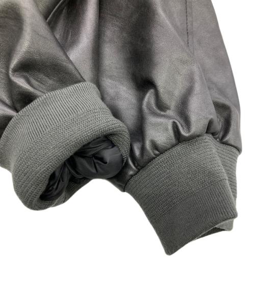 NKNIT（ンニット）NKNIT (ンニット) synthetic leather padded short jacket ブラックの古着・服飾アイテム
