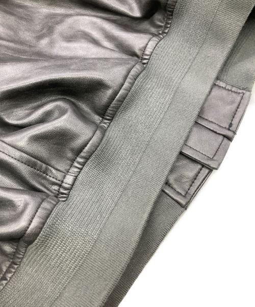 NKNIT（ンニット）NKNIT (ンニット) synthetic leather padded short jacket ブラックの古着・服飾アイテム