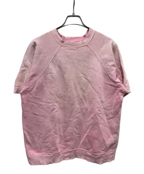 USED（ユーズド）USED (ユーズド) 半袖スウェット ピンク サイズ:不明(実寸参照）の古着・服飾アイテム