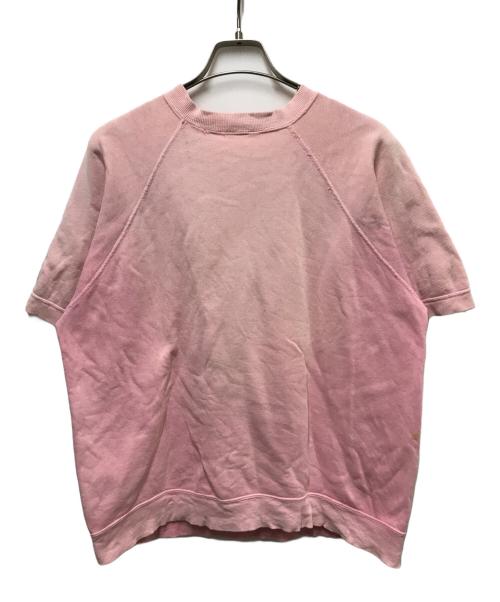 USED（ユーズド）USED (ユーズド) 半袖スウェット ピンク サイズ:不明(実寸参照）の古着・服飾アイテム