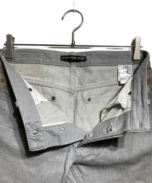 BALENCIAGA（バレンシアガ）BALENCIAGA (バレンシアガ) コーティング加工デニムパンツ グレー サイズ:28の古着・服飾アイテム