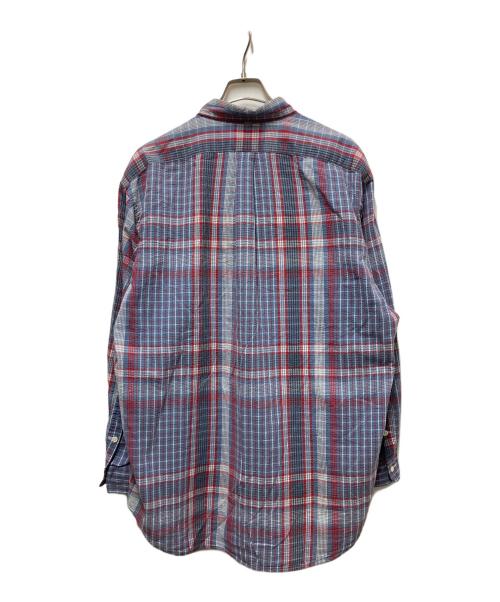 RALPH LAUREN（ラルフローレン）RALPH LAUREN (ラルフローレン) シアーサッカーボタンダウンシャツ レッド×ブルー サイズ:Mの古着・服飾アイテム
