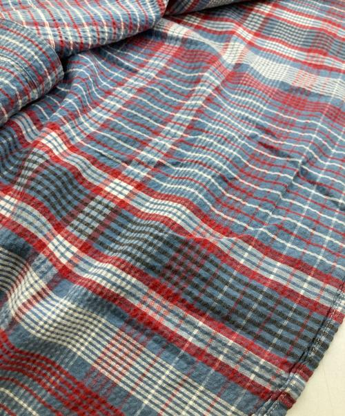 RALPH LAUREN（ラルフローレン）RALPH LAUREN (ラルフローレン) シアーサッカーボタンダウンシャツ レッド×ブルー サイズ:Mの古着・服飾アイテム