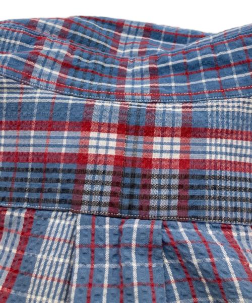 RALPH LAUREN（ラルフローレン）RALPH LAUREN (ラルフローレン) シアーサッカーボタンダウンシャツ レッド×ブルー サイズ:Mの古着・服飾アイテム