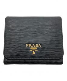 PRADA（プラダ）の古着「3つ折り財布」｜ブラック