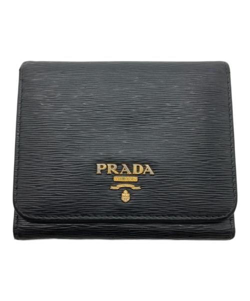 PRADA（プラダ）PRADA (プラダ) 3つ折り財布 ブラックの古着・服飾アイテム