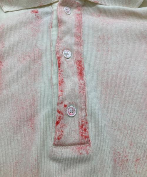 NKGW（エヌケージーダブリュー）NKGW (エヌケージーダブリュー) COATING NOTCH SLEEVE POLO SHIRT ベージュ サイズ:FREEの古着・服飾アイテム